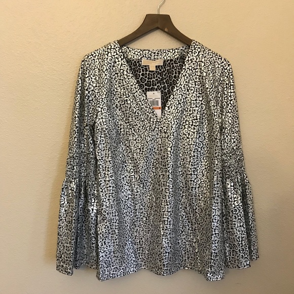 Michael Kors snow leopard blouse - Picture 2 of 8